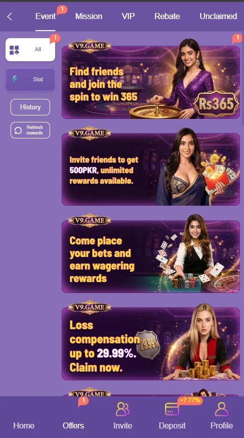 9v game bonuses and rewards